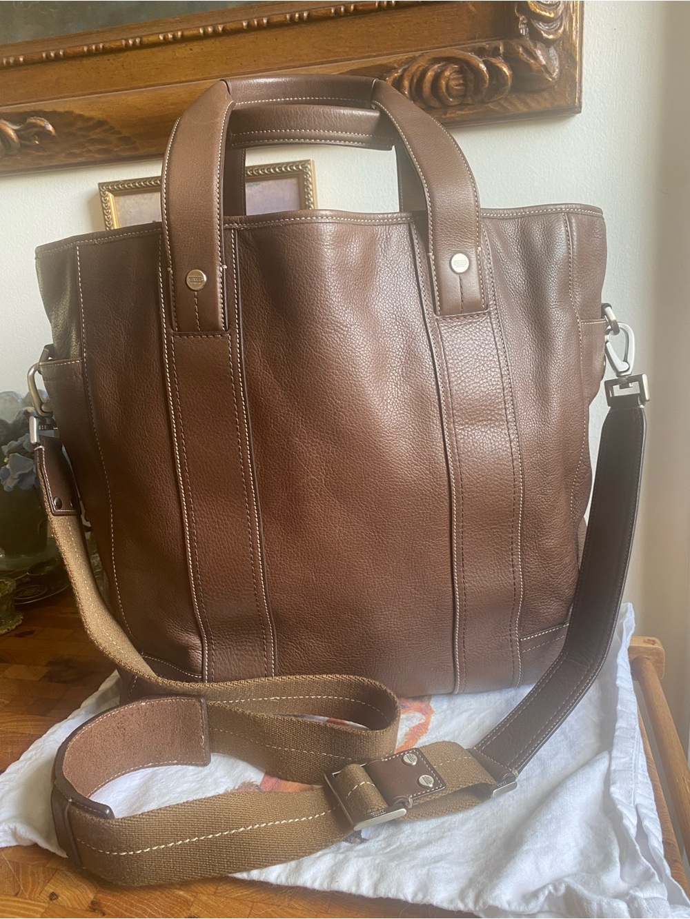 Coach Large Pebbled Leather Tote Style F05A03 EUC